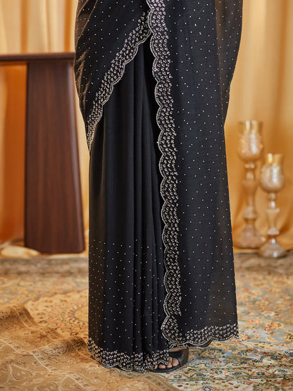 Dhiyona KS Women's Beads and Stones Silk Blend Saree