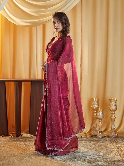 Dhiyona KS Women's Embellished Beads and Stones Saree