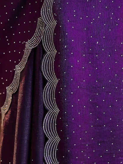 Dhiyona KS Women's Embellished Beads and Stones Pure Silk Saree