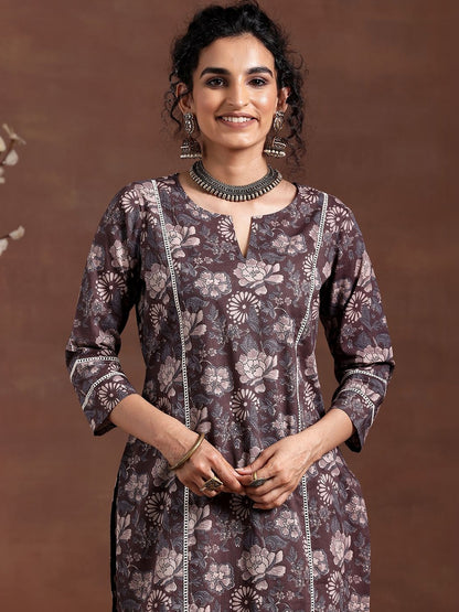 Women Floral Printed Regular Kurta with Trousers