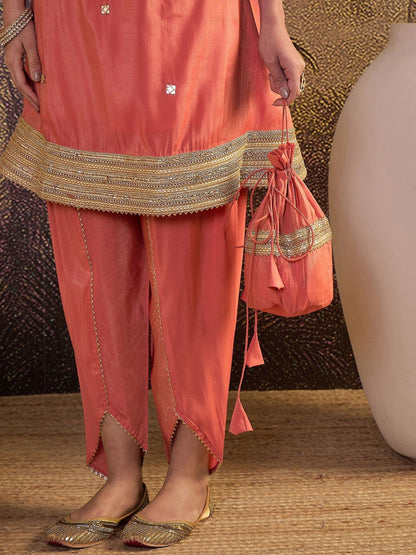 Embroidered V-Neck A-Line Kurta Sets