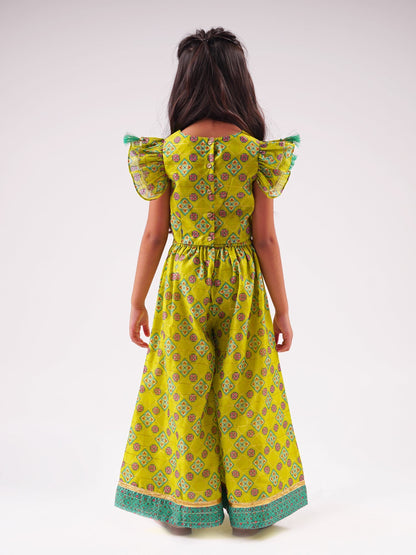 Raangoli Crop Top with Palazzo Girls Co-ordinate set