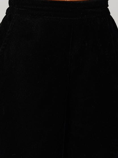 Glam Up Girls Shimmer Black Party Top with Pant set for Girls
