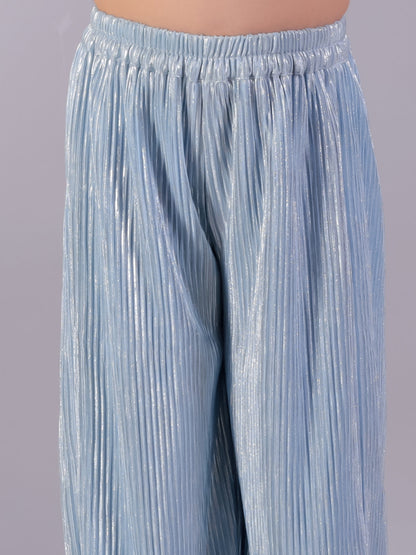 Glam Up Girls Blue Party Top and Pant Co-ordinate Set