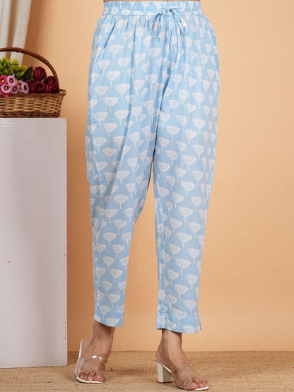 Dhiyona KL Ethnic Motifs Printed V-Neck Kurta With Trousers & Dupatta