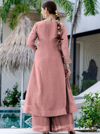 Dhiyona KL Women Ethnic Motifs Embroidered Regular Thread Work Kurta with Palazzos & With Dupatta