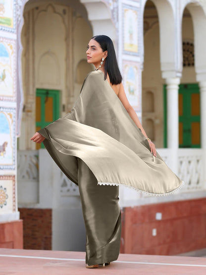 Dhiyona ST Blouse - Liquid Gold Organza V Neck