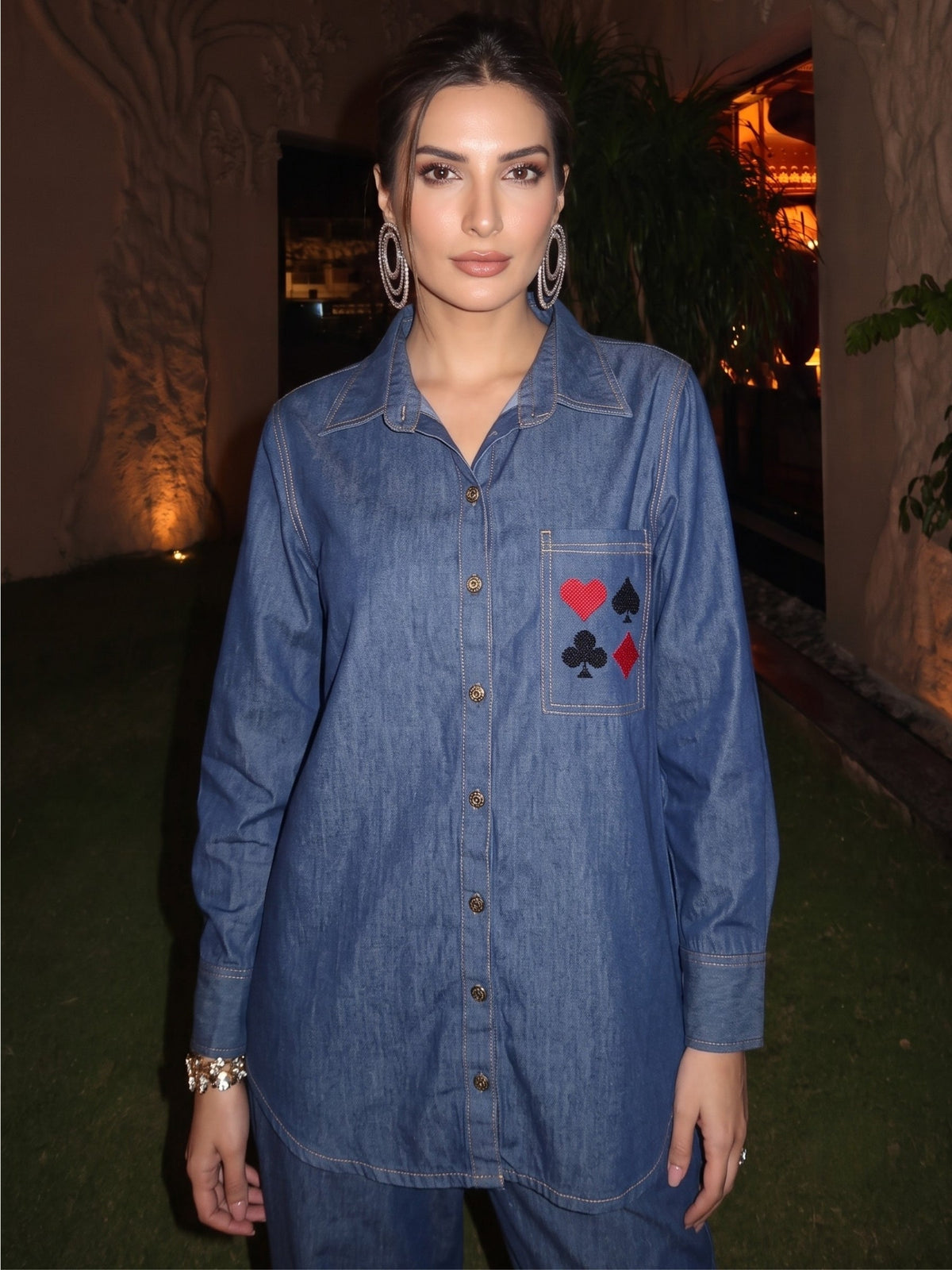 Lipi Penn Embroidery Denim Co-Ord Set