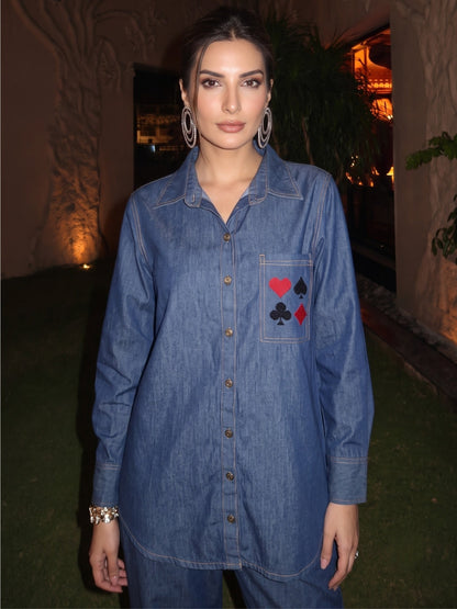 Lipi Penn Embroidery Denim Co-Ord Set