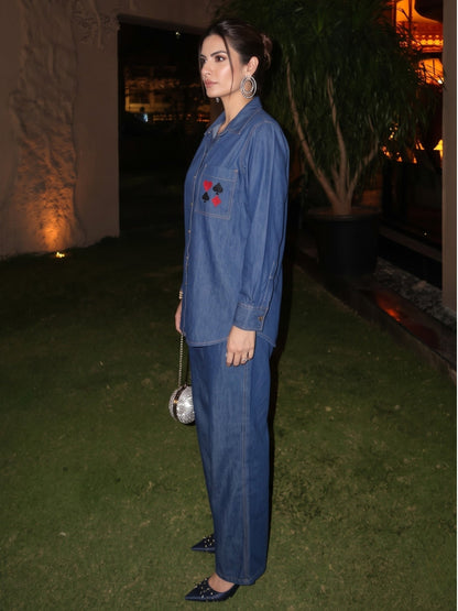Lipi Penn Embroidery Denim Co-Ord Set