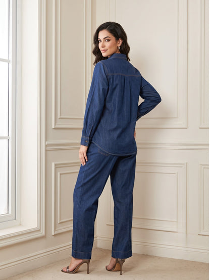 Lipi Spain Embroidery Denim Co-Ord Set