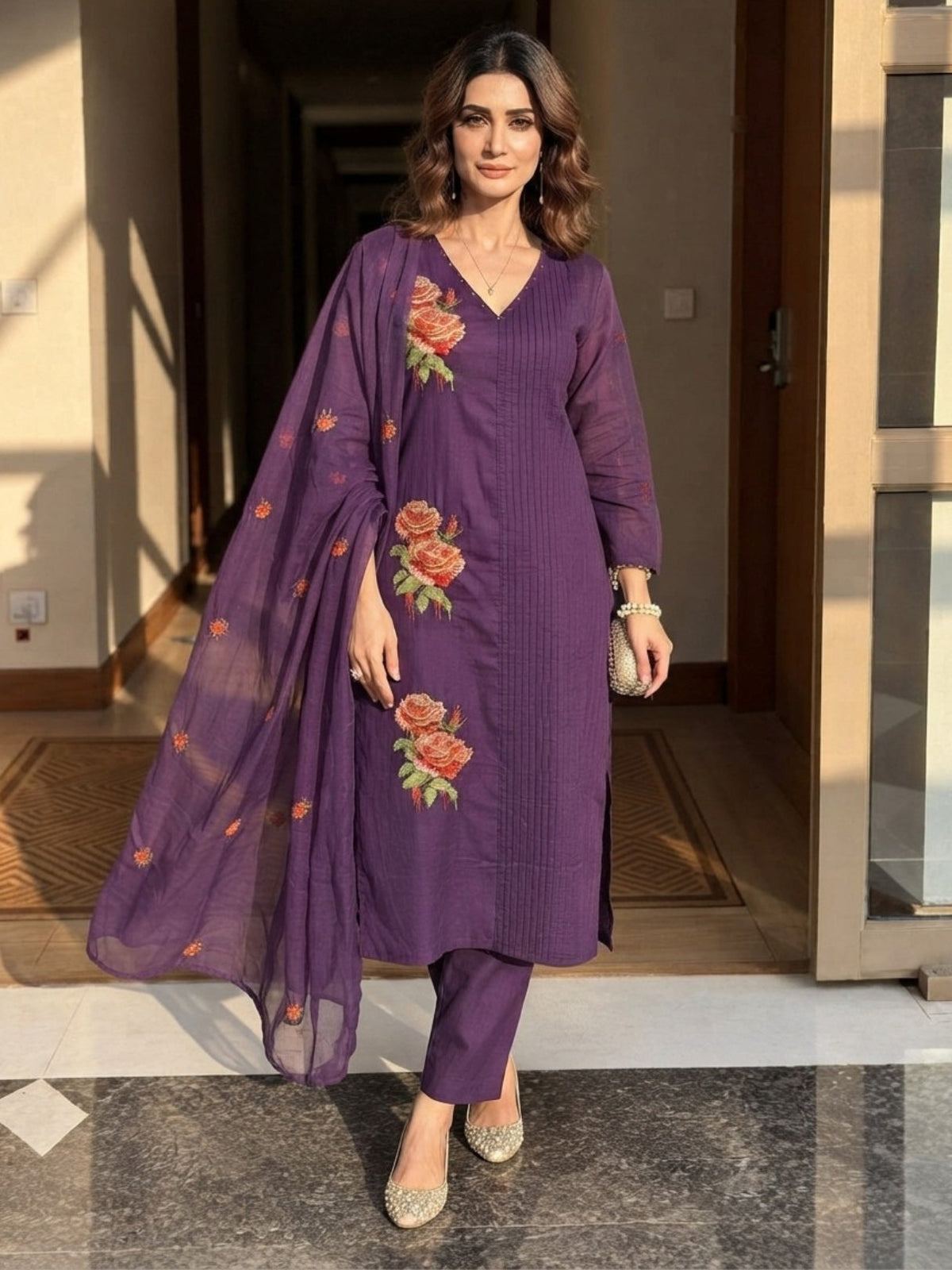 Lipi Wist Embroidery Cotton Suit Set
