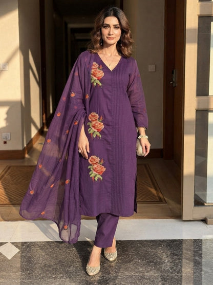 Lipi Wist Embroidery Cotton Suit Set