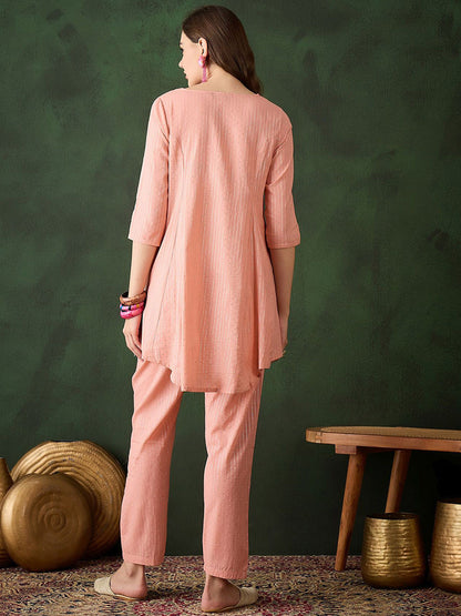 Striped Pure Cotton Kurta With Salwar