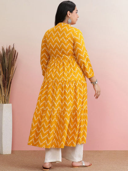 Dhiyona AY Women's Printed Pure Cotton Fit & Flared Midi Dress