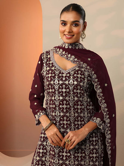 Dhiyona LL Women Ethnic Motifs Embroidered Kurta with Palazzos & Dupatta