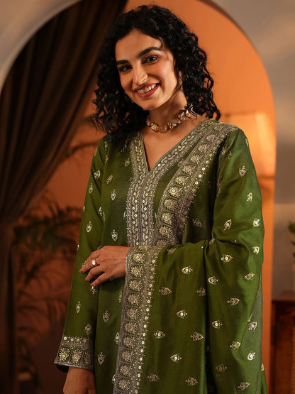 Dhiyona LL Women Ethnic Motifs Printed Kurta with Sharara & Dupatta