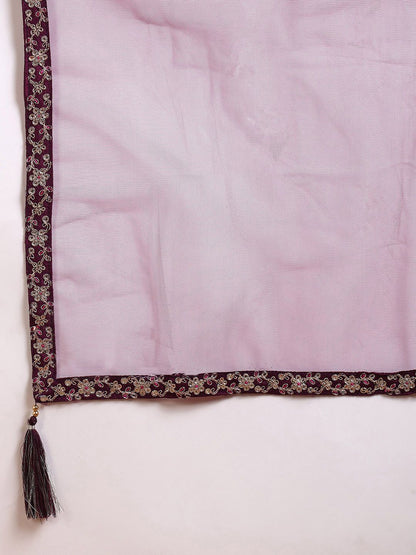 Dhiyona KL Ethnic Motifs Embroidered Regular Kurta with Sharara & With Dupatta