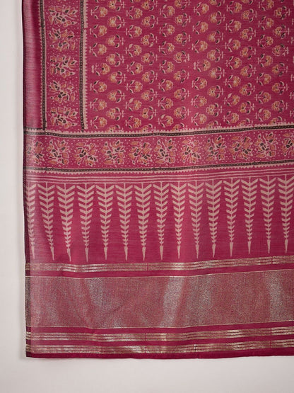 Dhiyona SN Women's V-Neck Thread Work Straight Kurta With Trousers & Dupatta