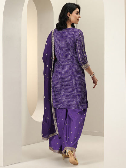 Dhiyona LL Women Bandhani Printed Regular Kurta with Palazzos & With Dupatta