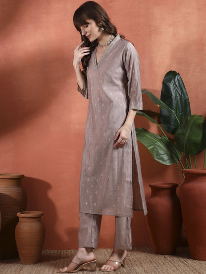 Women Ethnic Motifs Printed Regular Thread Work Kurta with Trousers