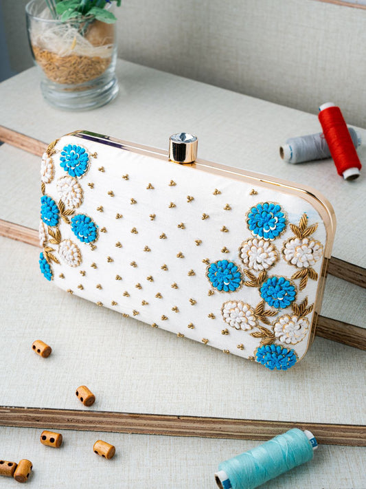 Dhiyona NR Embroidered Box Clutch