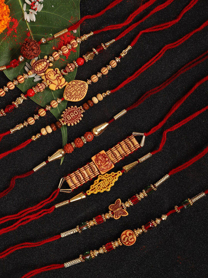 Dhiyona Set Of 10 Beaded Rakhi