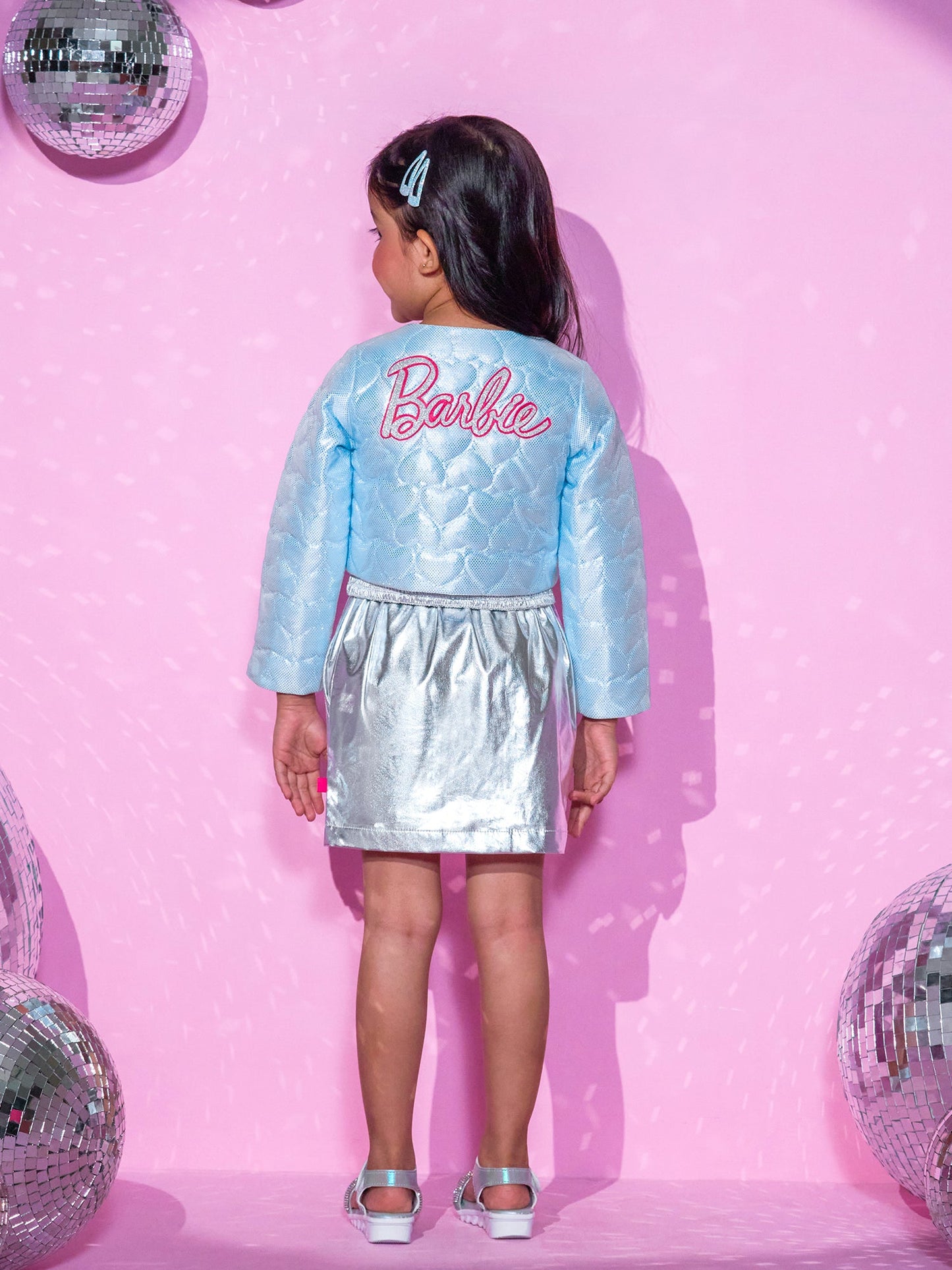 Girls Blue Shrug and Skirt with Bustier Barbie Girls Co-ordinate set