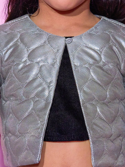 Girls Silver Shimmer Barbie Rockstar Shrug