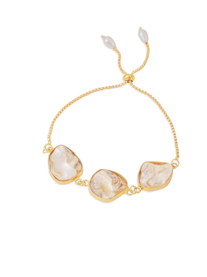 Dhiyona Set Of 2 Gold Toned Pearls Bhaiya Bhabhi Rakhi With Roli Chawal Chandan Mishri