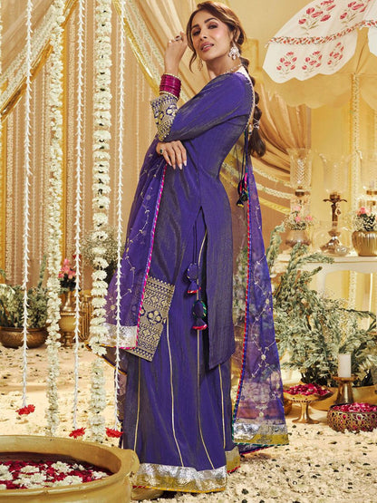 Dhiyona IN Women Floral Embroidered Regular Kurta with Palazzos & With Dupatta