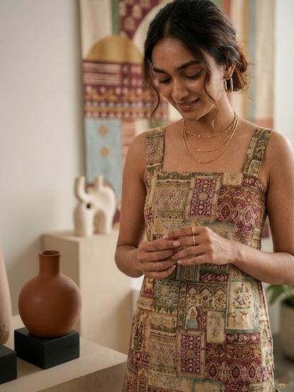 Printed Pure Cotton Shoulder Straps Kurti & Palazzos