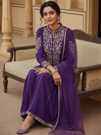 Dhiyona HOP Embroidered Mandarin Collar Kurta & Sharara Kurta Sets