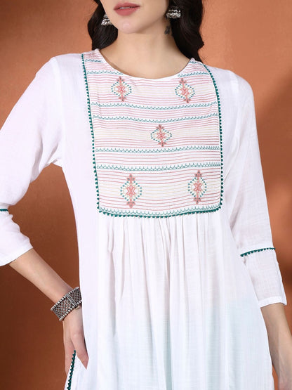 Women Ethnic Motifs Embroidered Kurta with Trousers & With Dupatta