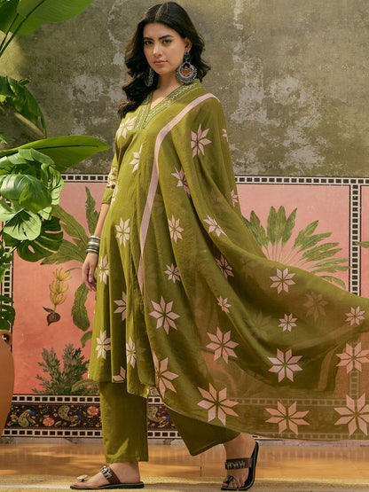 Printed Kurta & Trouser With Dupatta
