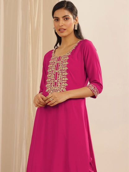 Women Ethnic Motifs Embroidered Regular Thread Work Kurta with Trousers