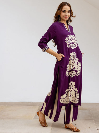 Printed Straight Kurta & Palazzo