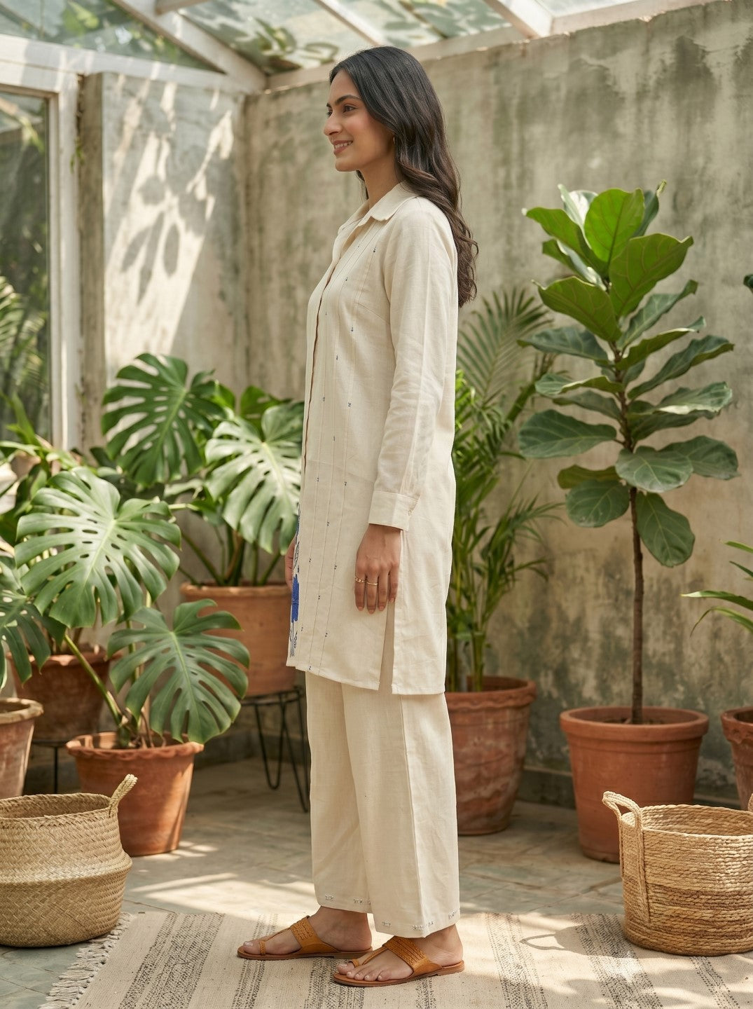Marda Indi Embroidery Cotton Co-Ord Set