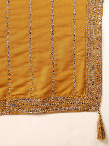 Dhiyona KL Women Ethnic Motifs Embroidered Regular Thread Work Kurta with Palazzos & With Dupatta