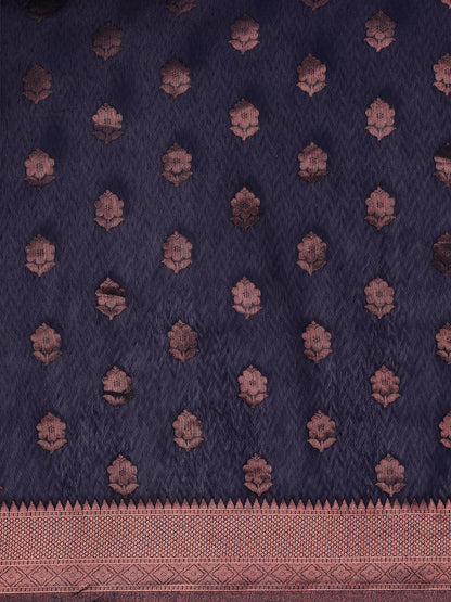 Dhiyona GR Women's Meera Navy Blue Silk Blend Saree