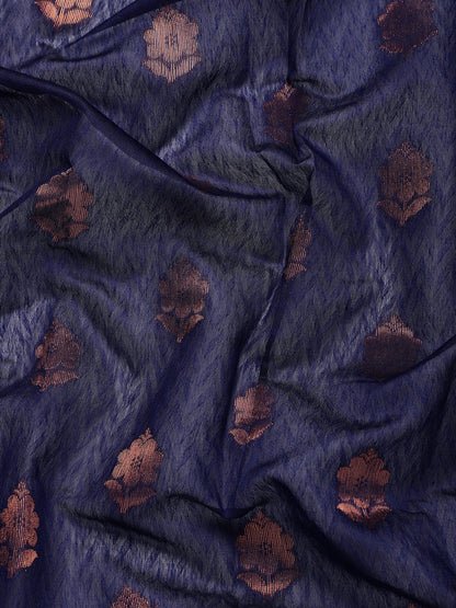 Dhiyona GR Women's Meera Navy Blue Silk Blend Saree