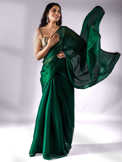 Dhiyona ST Metallic Emerald Green Saree