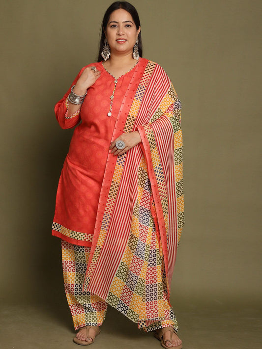 Dhiyona KL Women Printed Regular Kurta with Patiala & With Dupatta