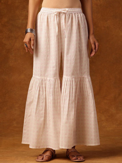 Dhiyona AN Ethnic Motifs Embroidered Round Neck Straight Kurta with Sharara & Dupatta