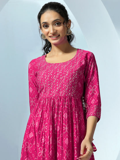 Women Ethnic Motifs Printed Empire Kurta with Trousers & With Dupatta