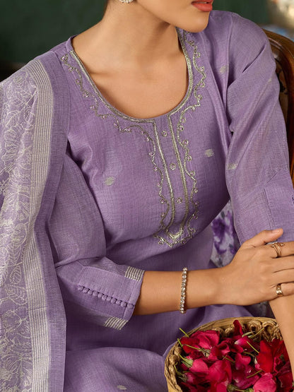 Dhiyona KL Women Floral Embroidered Regular Thread Work Kurta With Palazzos & Dupatta
