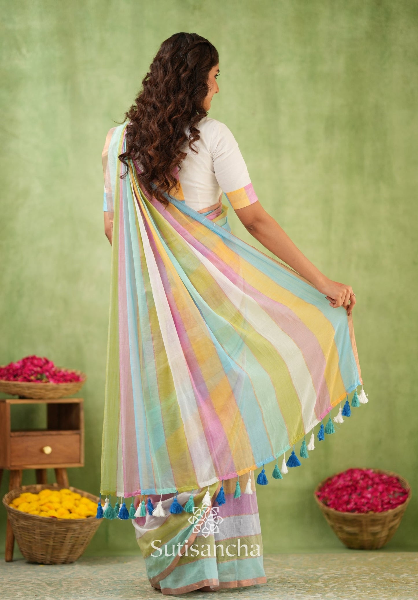 Dhiyona SS Threads of Joy – Multicolor Mul Cotton Magic