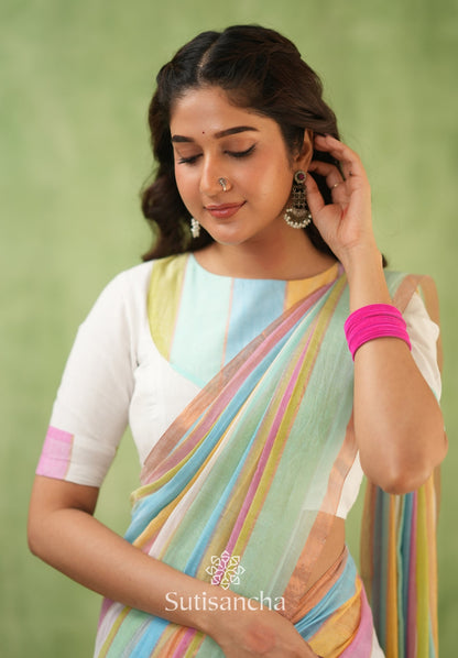 Dhiyona SS Threads of Joy – Multicolor Mul Cotton Magic