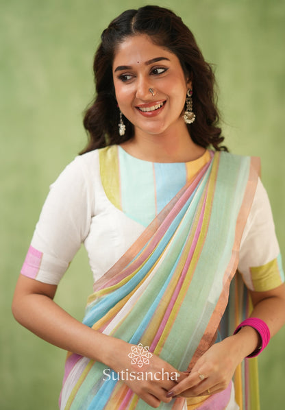 Dhiyona SS Threads of Joy – Multicolor Mul Cotton Magic