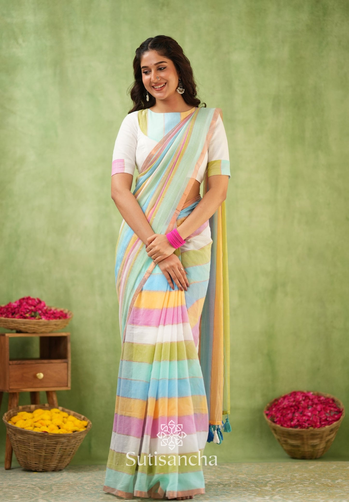 Dhiyona SS Threads of Joy – Multicolor Mul Cotton Magic